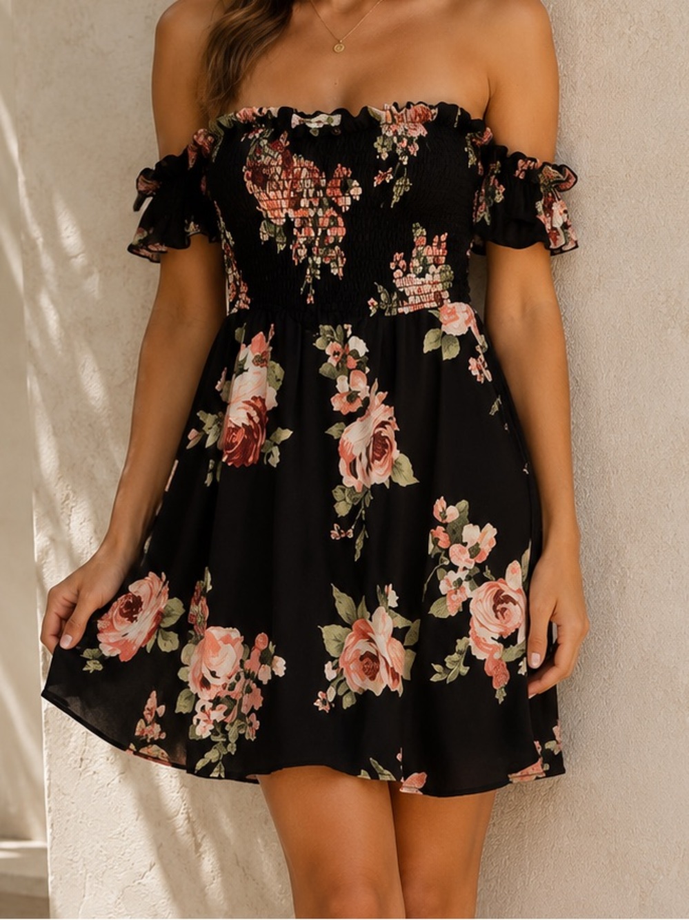 Floral Off-Shoulder Dress